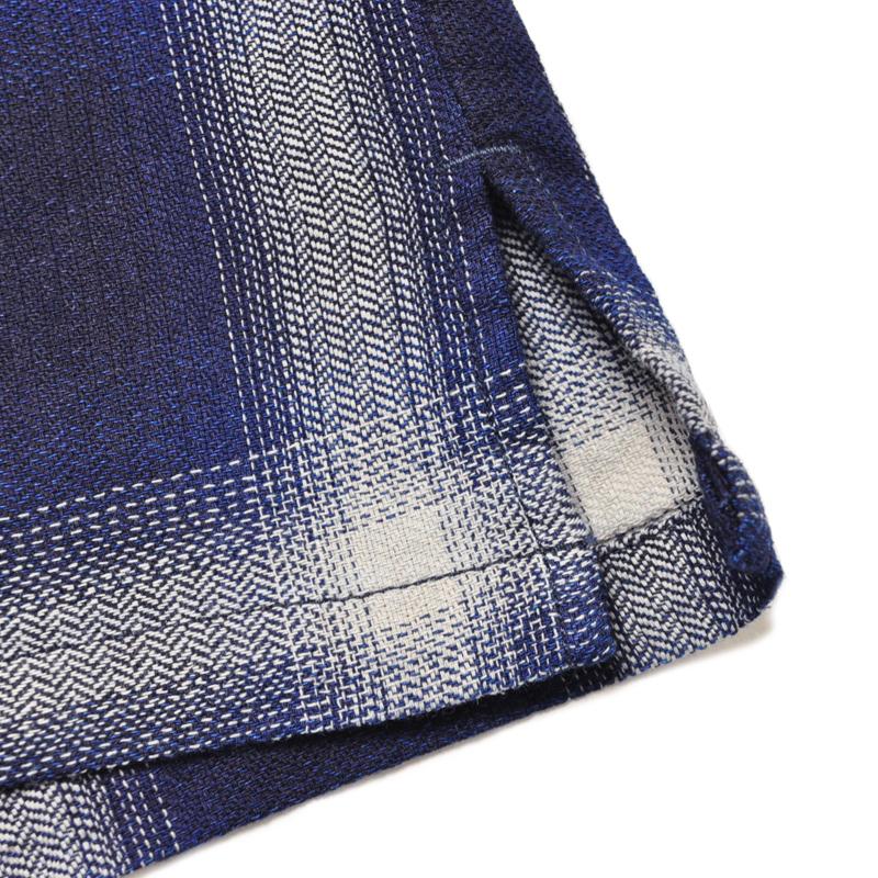 HOUSTON ヒューストン シャツ 41272 INDIGO HB OMBRE CHECK L/S SHIRT インディゴヘリンボーンオンブレーチェック | HOUSTON | 14