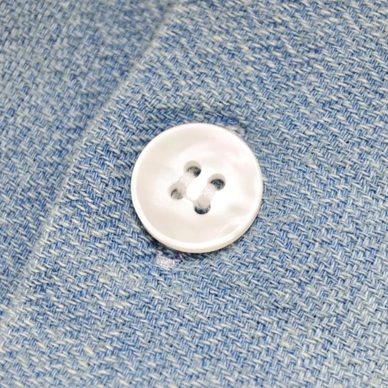 HOUSTON ヒューストン シャツ 41272 INDIGO HB OMBRE CHECK L/S SHIRT インディゴヘリンボーンオンブレーチェック | HOUSTON | 15