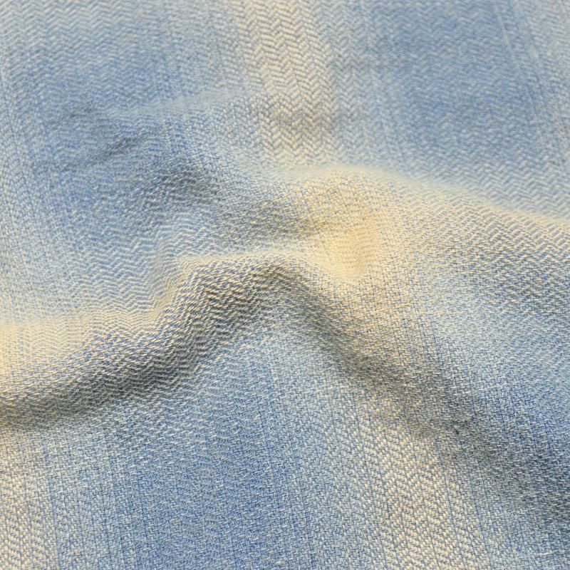 HOUSTON ヒューストン シャツ 41272 INDIGO HB OMBRE CHECK L/S SHIRT インディゴヘリンボーンオンブレーチェック | HOUSTON | 17