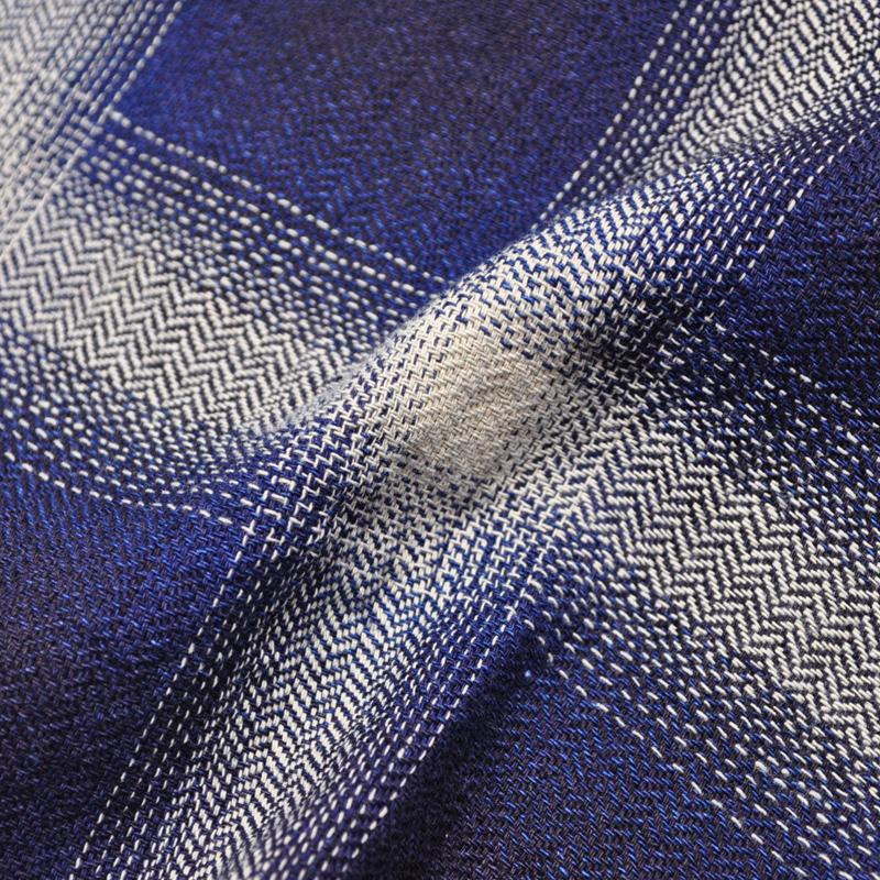 HOUSTON ヒューストン シャツ 41272 INDIGO HB OMBRE CHECK L/S SHIRT インディゴヘリンボーンオンブレーチェック | HOUSTON | 18