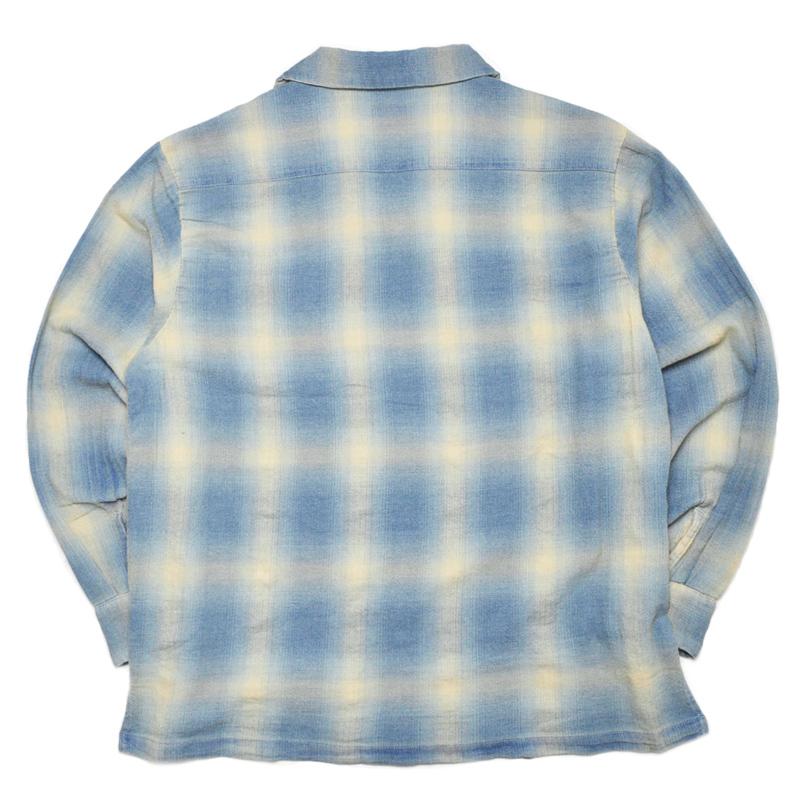 HOUSTON ヒューストン シャツ 41272 INDIGO HB OMBRE CHECK L/S SHIRT インディゴヘリンボーンオンブレーチェック | HOUSTON | 04