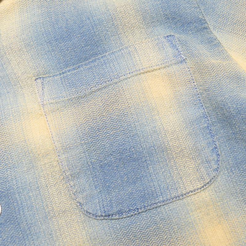 HOUSTON ヒューストン シャツ 41272 INDIGO HB OMBRE CHECK L/S SHIRT インディゴヘリンボーンオンブレーチェック | HOUSTON | 09
