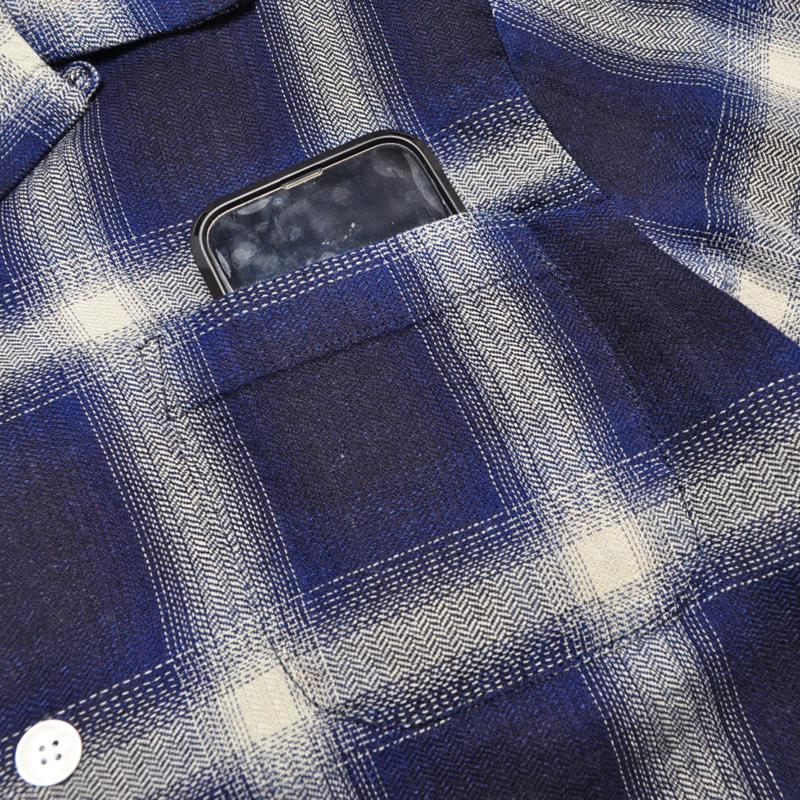 HOUSTON ヒューストン シャツ 41272 INDIGO HB OMBRE CHECK L/S SHIRT インディゴヘリンボーンオンブレーチェック | HOUSTON | 10
