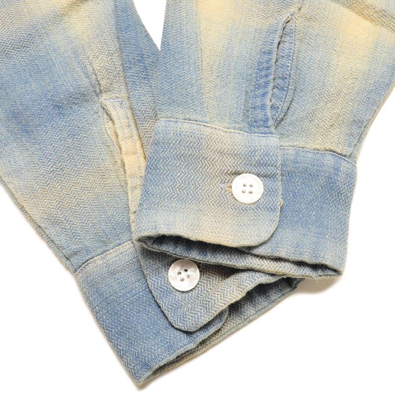 HOUSTON ヒューストン シャツ 41272 INDIGO HB OMBRE CHECK L/S SHIRT インディゴヘリンボーンオンブレーチェック | HOUSTON | 11