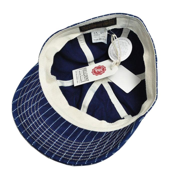 フルカウントキャップ。インディゴブルー FULLCOUNT ネコポス送料200円 フルカウント デニム ベースボール