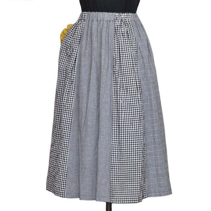 NATURAL LAUNDRY（ナチュラルランドリー） スカート 先染めパネル