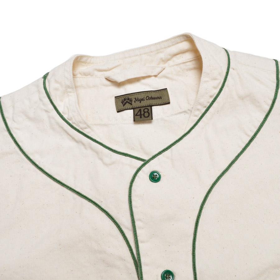 NIGEL CABOURN ナイジェルケーボン シャツ ベースボールシャツ ショートスリーブ - コットンツイル 80520011002の画像