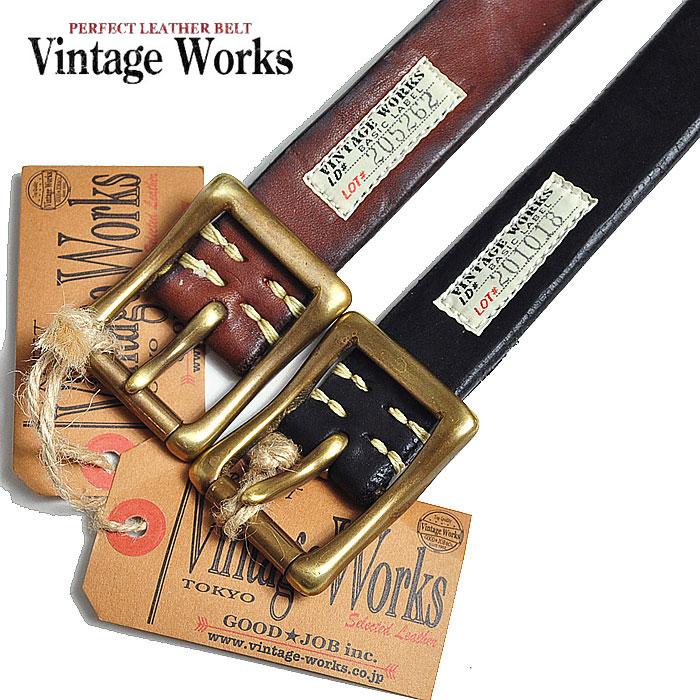 VINTAGE WORKS ヴィンテージワークス レザー ベルト メンズ 本革  