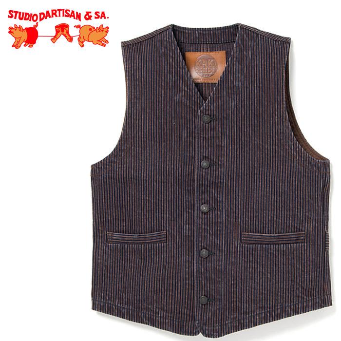 STUDIO D'ARTISAN ダルチザン ベスト KAKISHIBU DENIM HICKORY