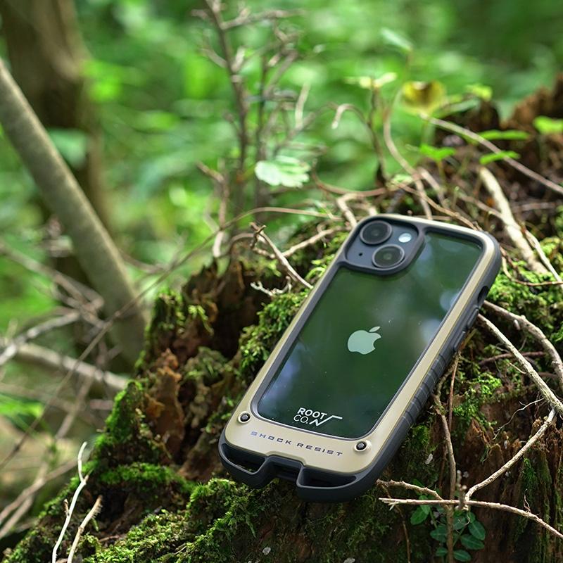 ROOT CO. ルートコー iPhone14Pro用ケース　カーキ　シート付き ROOT CO. root co ルートコー iPhone14Pro専用 Shock Resist Case +