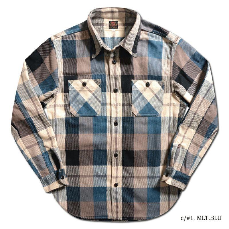 DELUXEWARE（デラックスウエア） ネルシャツ HV-57 50s BLUE KING