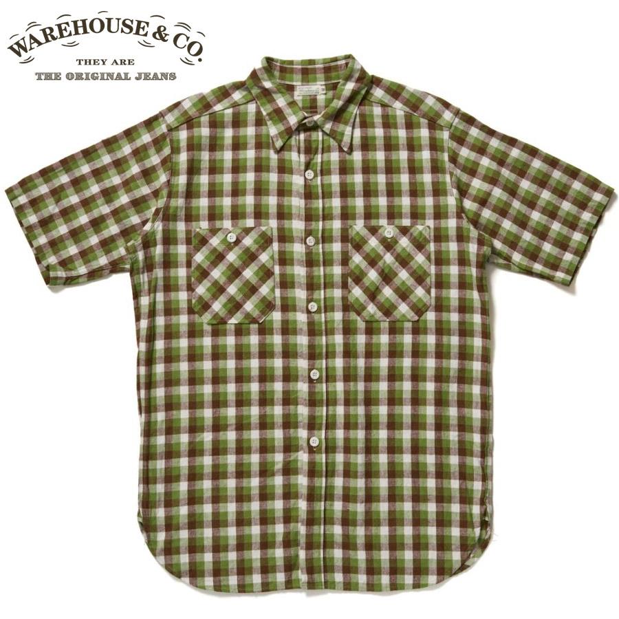WAREHOUSE（ウエアハウス） シャツ Lot 3056 SHORT SLEEVE CHECK WORK