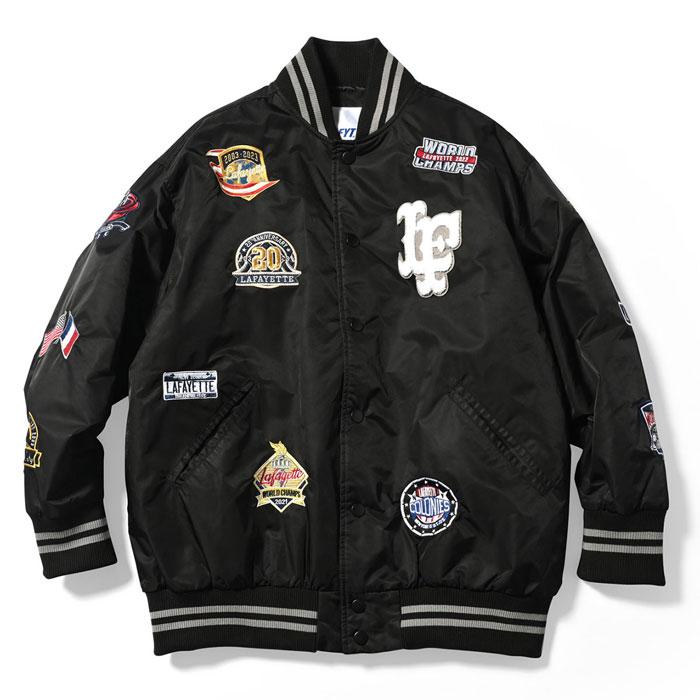 LFYT ラファイエット ジャケット ALL OVER EMBLEM SATIN VARSITY