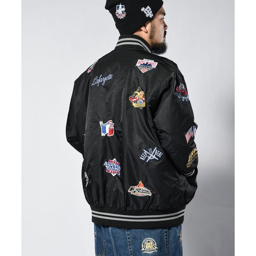 LFYT ラファイエット ジャケット ALL OVER EMBLEM SATIN VARSITY