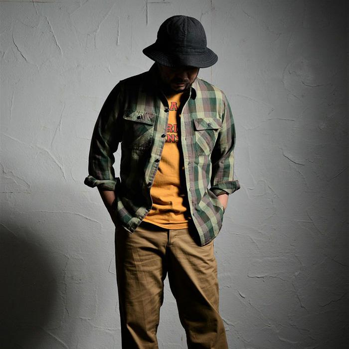 MK54さん専用名作DELUXEWARE ネルシャツ　“ライフルグリーン“ モンベル mont-bell コアスパン ネルシャツ Men's（メンズ）2104778