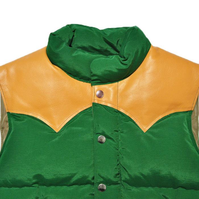 SUGAR CANE シュガーケーン レザーヨーク ダウンベスト メンズ