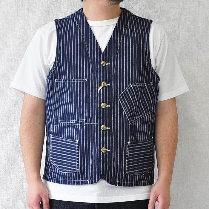 SUGAR CANE フィクションロマンスシリーズのベストとパンツのセットです。 SUGAR CANE シュガーケーン ベスト FICTON ROMANCE 9oz INDIGO STRIPE