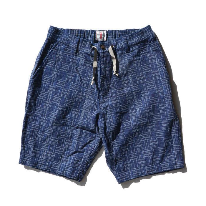 サムライジーンズ SAMURAI JEANS ショーツ SJSP22-IK 藍枷染め市松絣