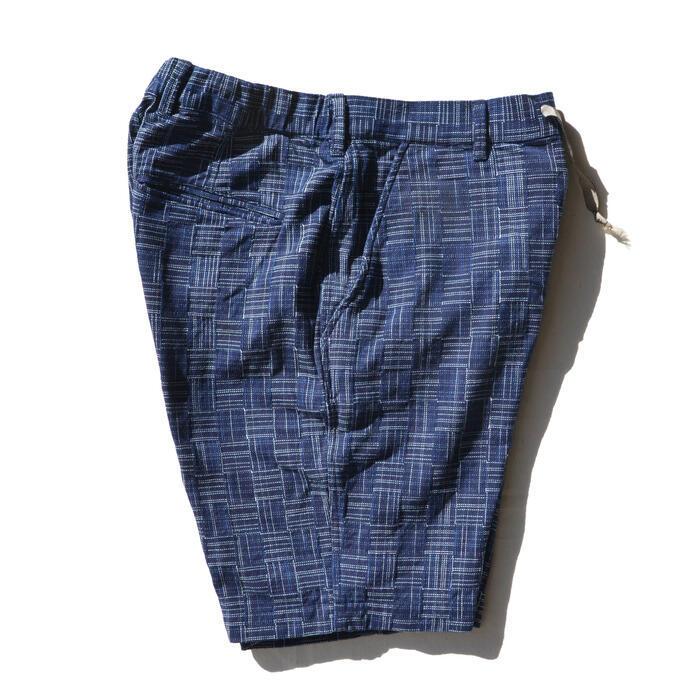 サムライジーンズ SAMURAI JEANS ショーツ SJSP22-IK 藍枷染め市松絣
