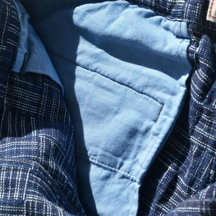 サムライジーンズ SAMURAI JEANS ショーツ SJSP22-IK 藍枷染め市松絣
