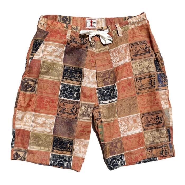 サムライジーンズ SAMURAI JEANS ショーツ SJSP23-PC パッチ総柄生地