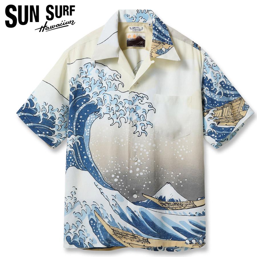 SUN SURF サンサーフ SS37651 SPECIAL EDITION/×葛飾北斎 神奈川沖浪裏アロハシャツ L SUN SURF サンサーフ アロハシャツ SS37651 × 葛飾北斎 SPECIAL