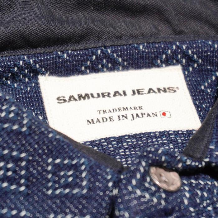 サムライジーンズ SAMURAI JEANS シャツ SSS23-SSK 藍刺子生地ワーク