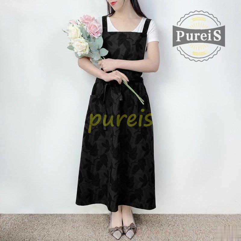 春新作の エプロン おしゃれ クリスマス ワンピース New メンズ オシャレリーフ柄 ワントーン 上品 被らない ブラックモノトーン シャビーシック Apprisen Com