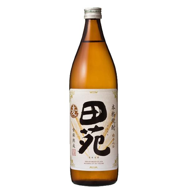 【上品かつ穏やかな味わいでスッキリ飲みやすい！】　田苑　白ラベル　白麹　麦焼酎　25度　900ml | 田苑酒造