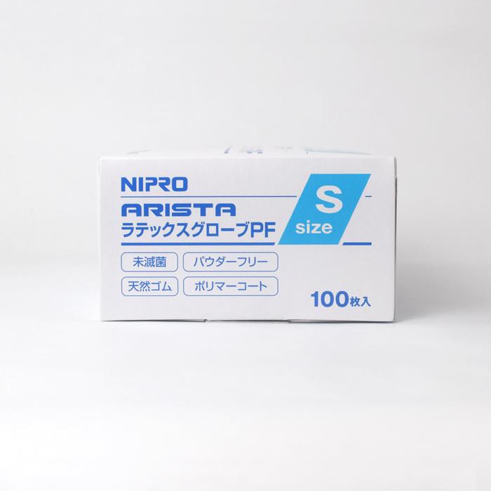 ニプロ アリスタ ラテックスグローブ Sサイズ PF（パウダーフリー