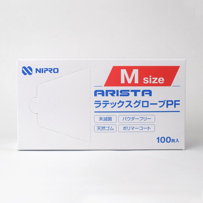 ニプロ アリスタ ラテックスグローブ Mサイズ PF（パウダーフリー