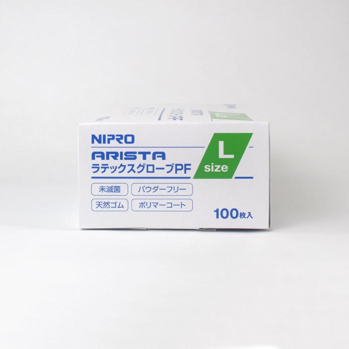 ニプロ アリスタ ラテックスグローブ Lサイズ PF（パウダーフリー