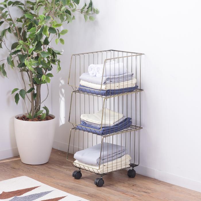 スタッキングワゴン 3段 家具 収納 おしゃれ 送料無料 東谷 AKB-438 | 東谷 | 03