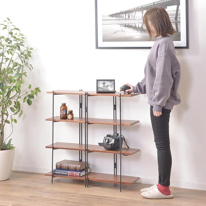 シェルフ ワイド インテリア 棚 収納 4段 天然木 おしゃれ  送料無料 東谷 GT-112 | 東谷 | 04