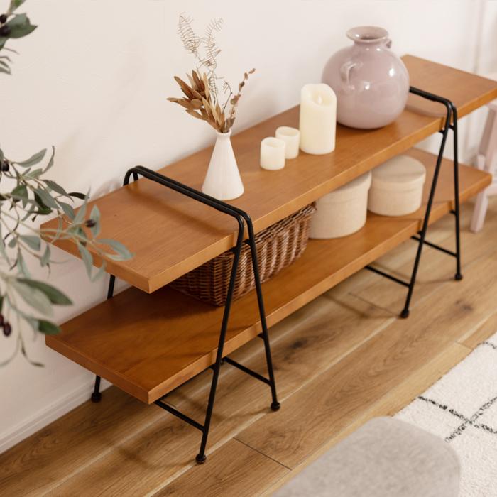 シェルフ ワイド インテリア 棚 収納 2段 天然木 おしゃれ  送料無料 東谷 GT-122 | 東谷 | 02