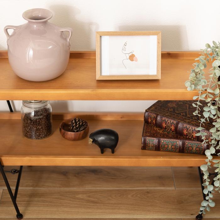 シェルフ ワイド インテリア 棚 収納 2段 天然木 おしゃれ  送料無料 東谷 GT-122 | 東谷 | 04