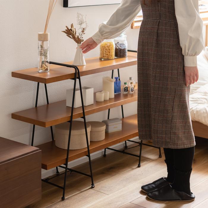 シェルフ ワイド インテリア 棚 収納 3段 天然木 おしゃれ  送料無料 東谷 GT-123 | 東谷 | 02