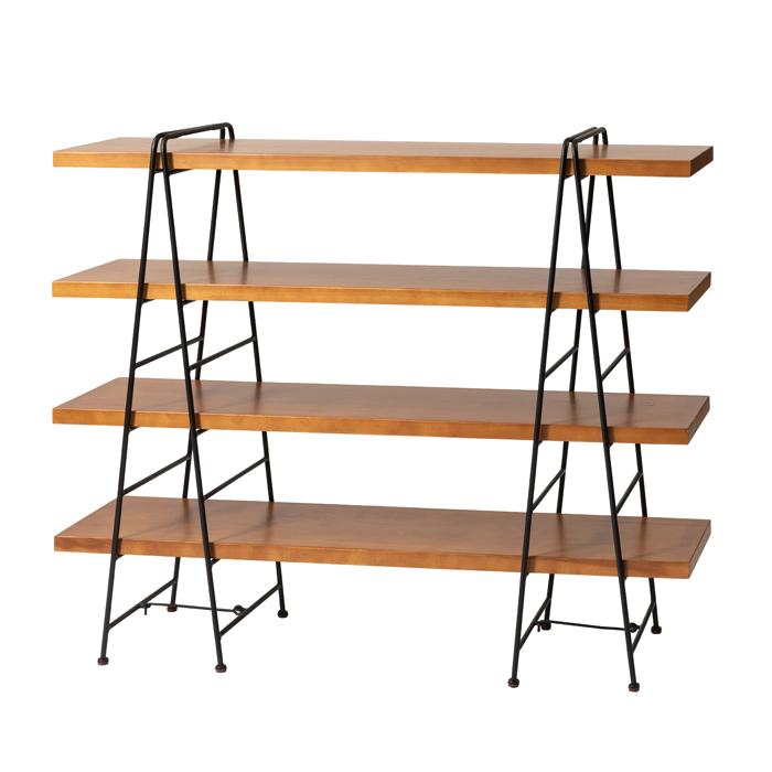 シェルフ ワイド インテリア 棚 収納 4段 天然木 おしゃれ  送料無料 東谷 GT-124 | 東谷 | 13