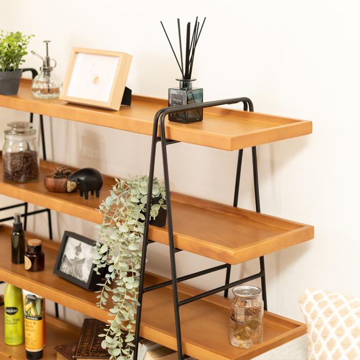 シェルフ ワイド インテリア 棚 収納 4段 天然木 おしゃれ  送料無料 東谷 GT-124 | 東谷 | 02