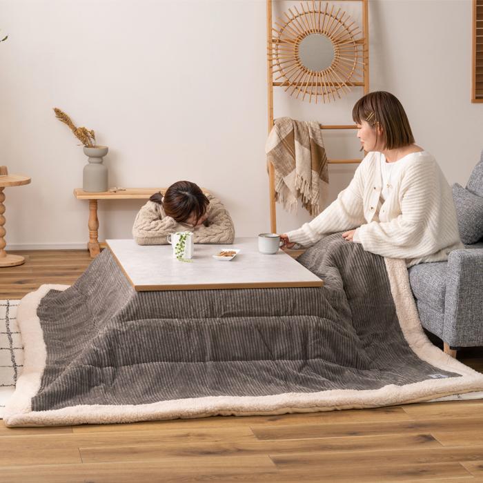 東谷 フラットヒーターコタツ こたつ テーブル 広々 机 家具 大理石