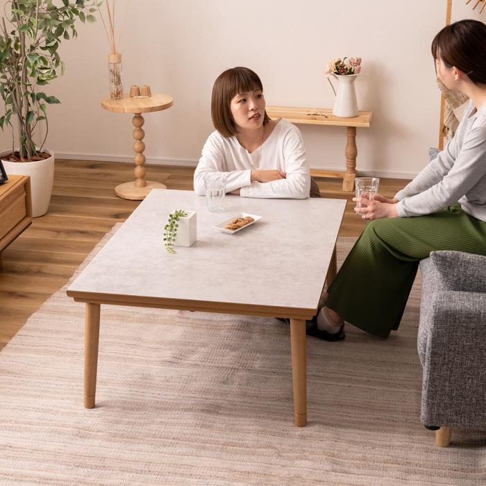 東谷 フラットヒーターコタツ こたつ テーブル 広々 机 家具 大理石