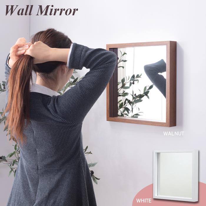 ミラー 鏡 壁掛け 置き ひとり暮らし 正方形 ウォルナット 送料無料 東谷 MU-034 | 東谷