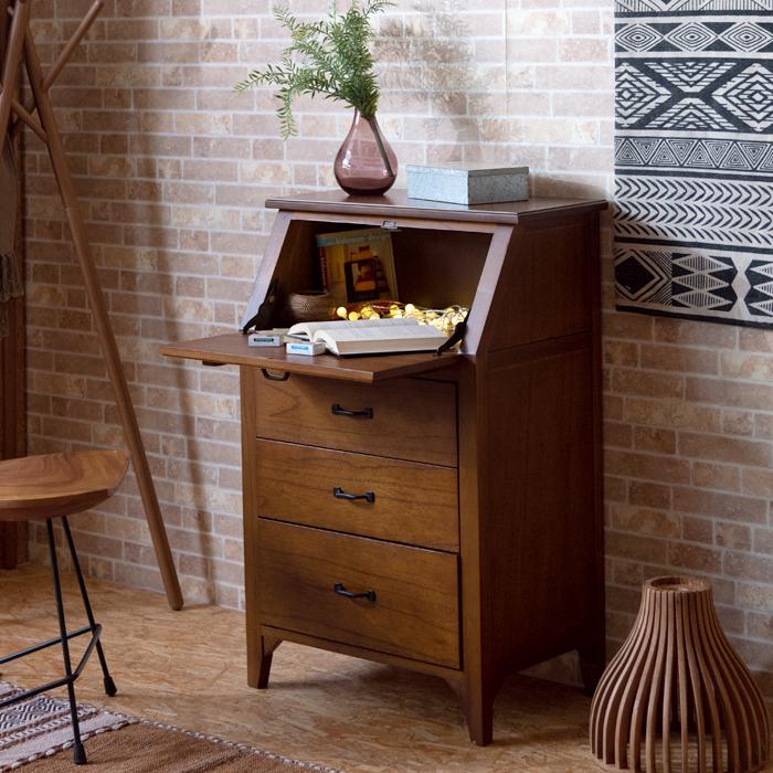 ライティングチェスト  収納 天然木 ラッカー塗装 インテリア 送料無料 東谷 PM-317 | 東谷 | 02