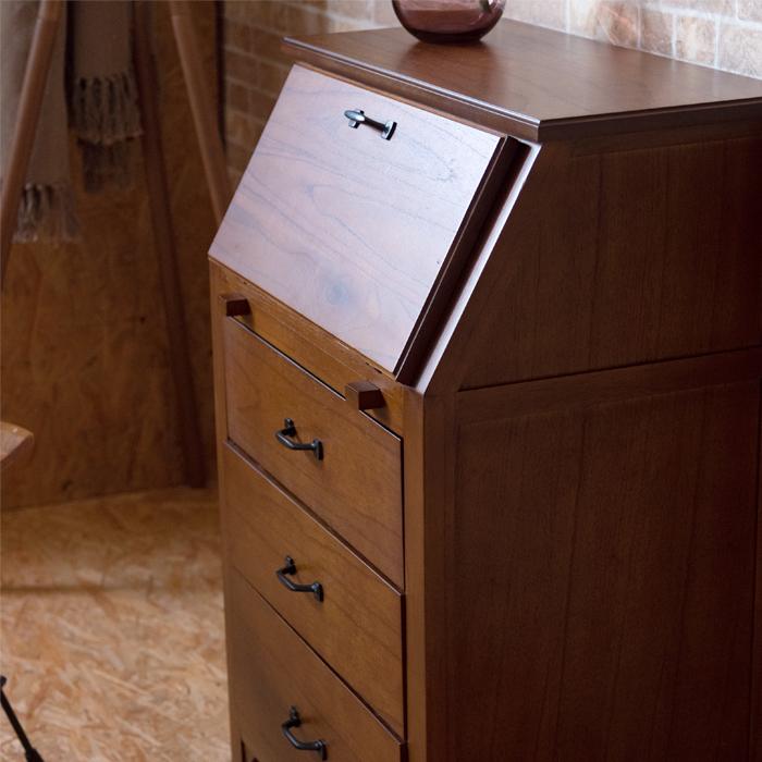 ライティングチェスト  収納 天然木 ラッカー塗装 インテリア 送料無料 東谷 PM-317 | 東谷 | 03