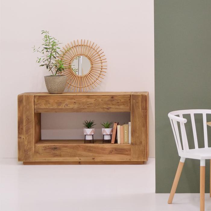 コンソール 机 収納 Arte 木製 天然木 テレビ台 送料無料 東谷 WE-883 | 東谷 | 01