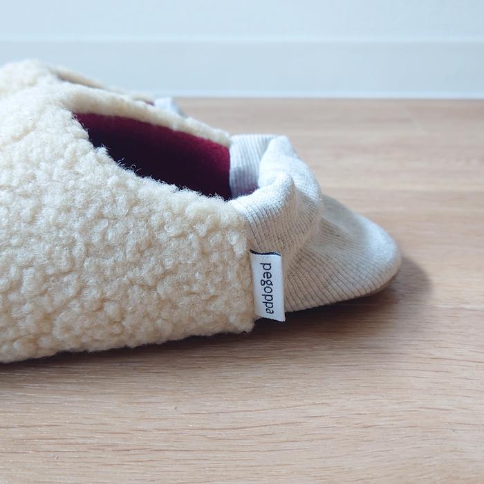 ルームシューズ レディース pegoppa スリッパ 2way バブーシュ シープボア 目 現代百貨 A703 |  | 09