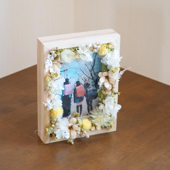 写真立て フラワーアレンジ 卒業 入学 祝い フォトフレーム