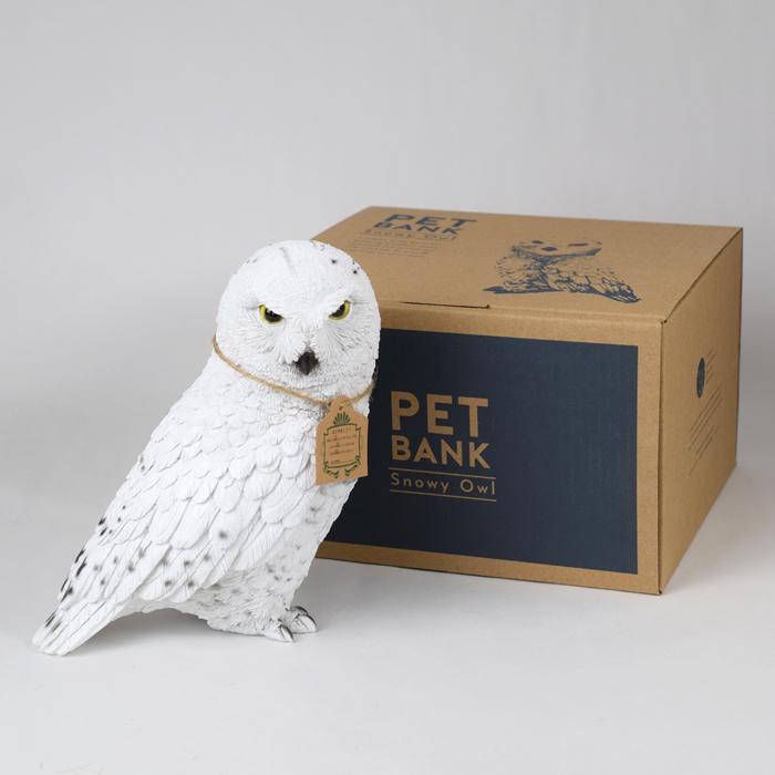 magnet PET BANK シロフクロウ 貯金箱 インテリア 置き物 かわいい