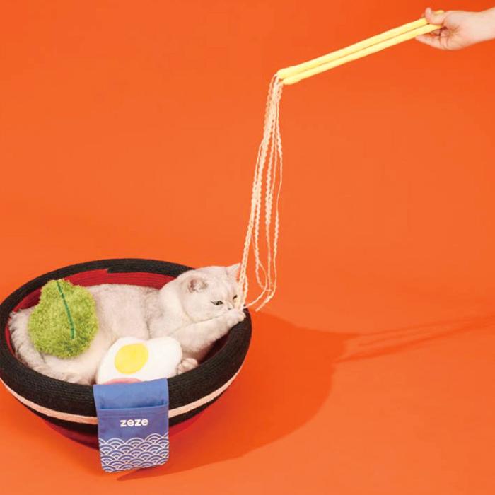 YUMMY ねこ ペットグッズ ベッド 猫グッズ ラーメン 送料無料 zeze