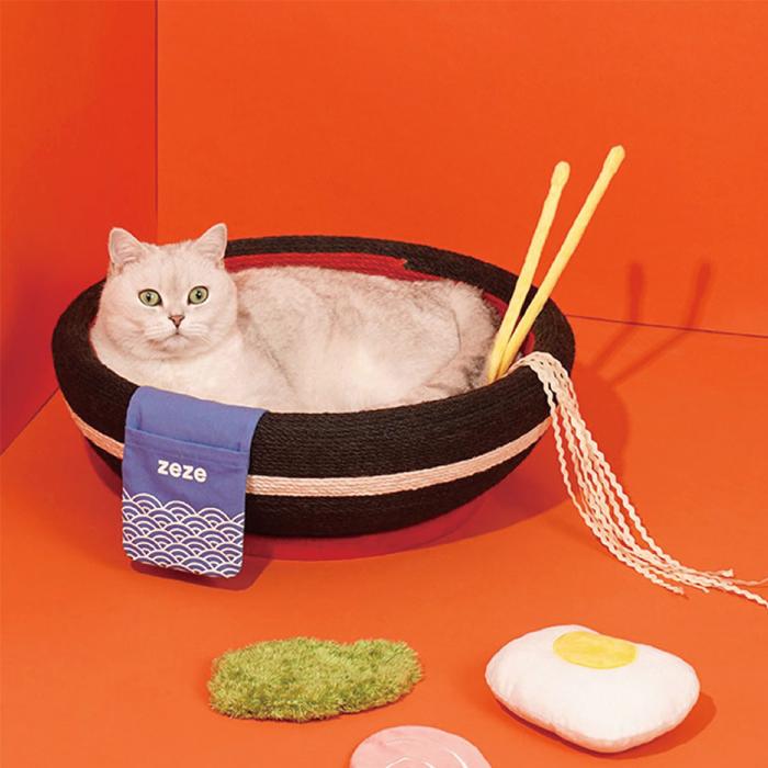 YUMMY ねこ ペットグッズ ベッド 猫グッズ ラーメン 送料無料 zeze